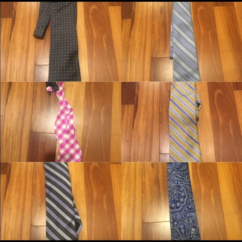 5 ties and one bow tie